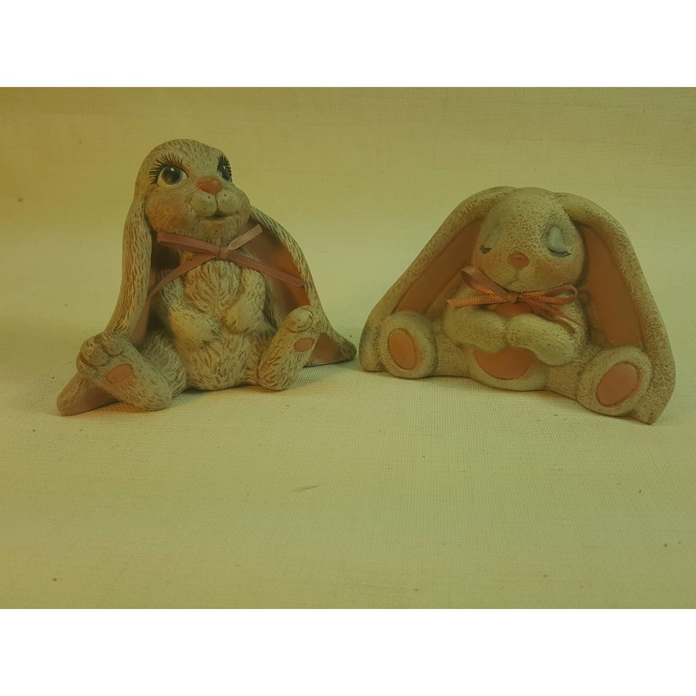 Two (2) small ceramic Easter bunny figures KE267